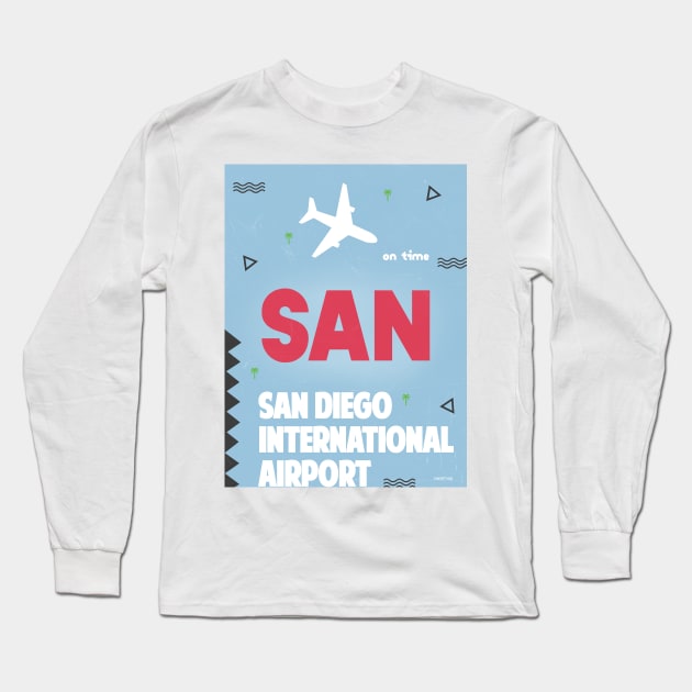 SAN SAN DIEGO airport 3 Long Sleeve T-Shirt by Woohoo